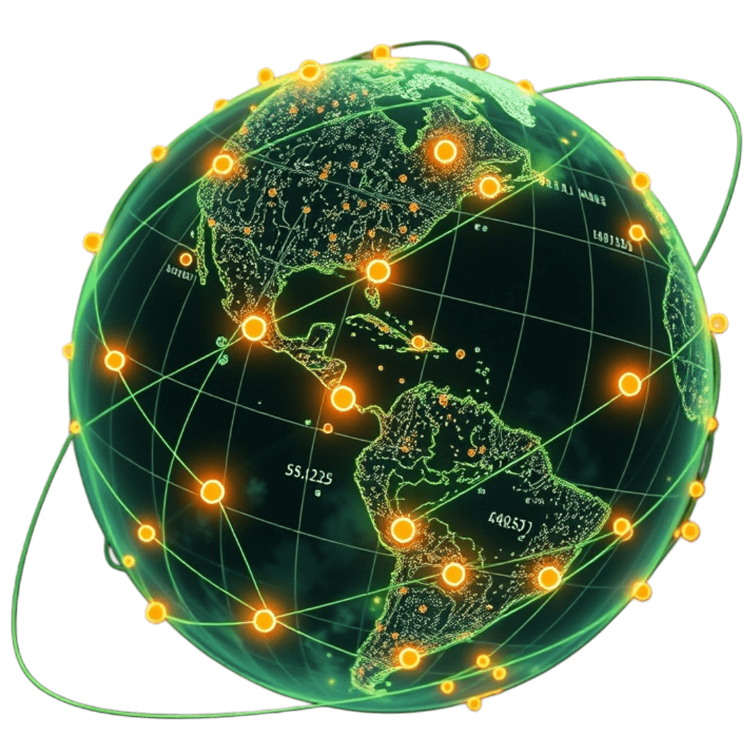 Satellite orbiting Earth being tracked from ground