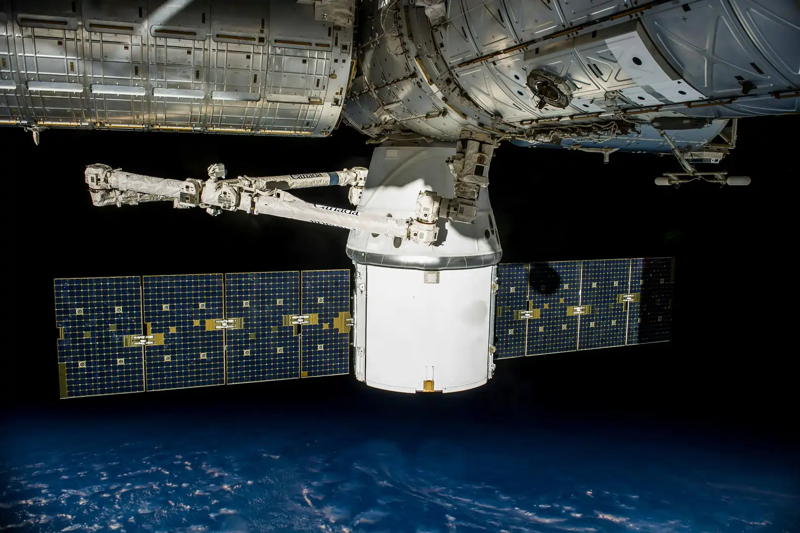 Spacecraft docking in orbit with the International Space Station